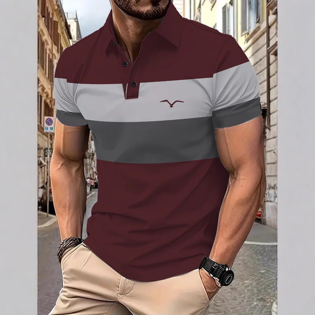 Herrer polo skjorte med moderne farveblok-design Stilla