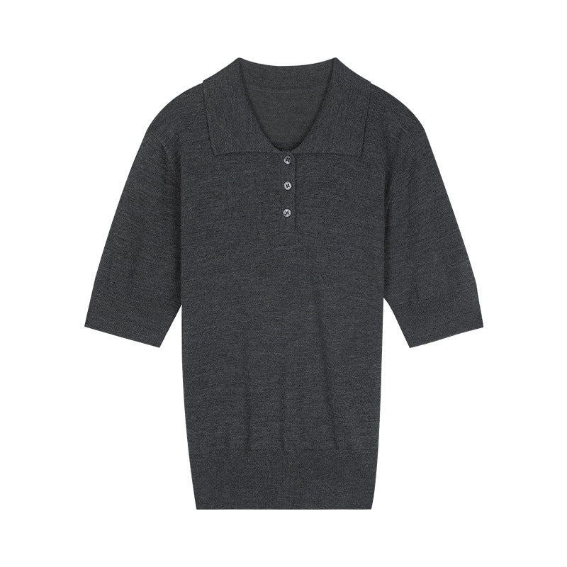 Dame Polo-pullover med moderne krave og knapdetaljer Stilla
