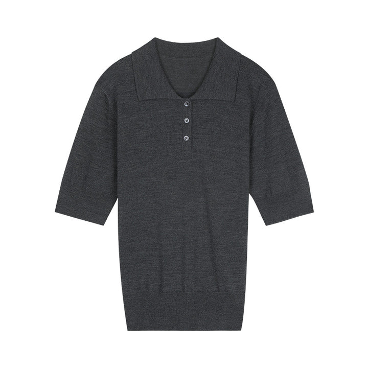Dame Polo-pullover med moderne krave og knapdetaljer Stilla
