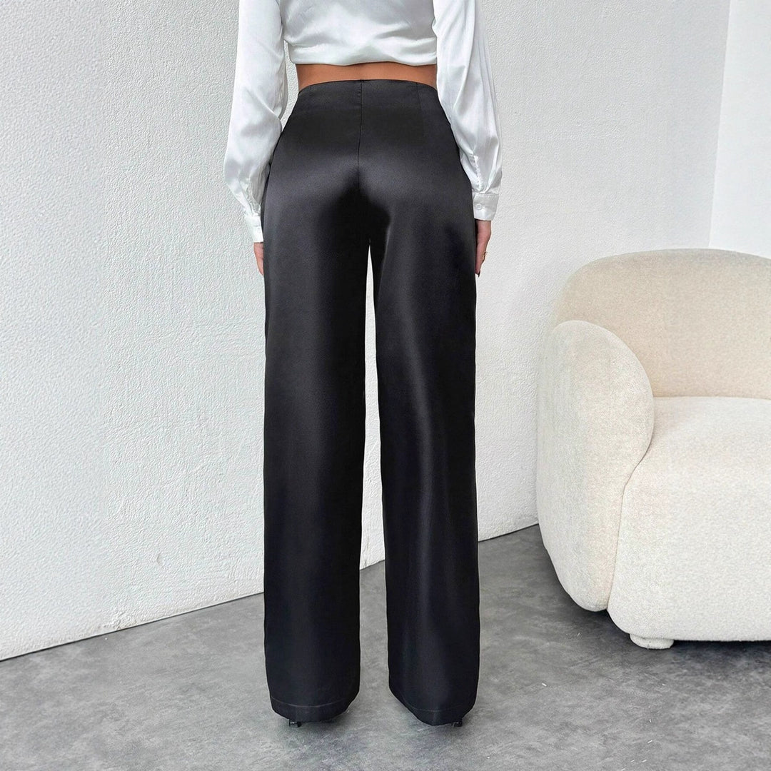 Dame Bredde Satin-Bukser med elegant snit Skovae