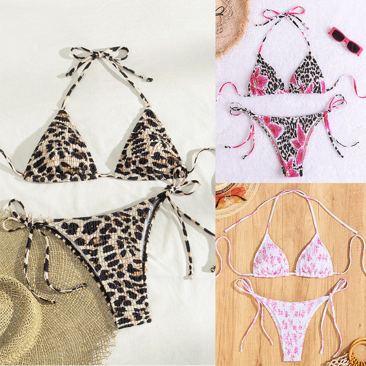 Dame triangel-bikini med legende rynkedesign Skovae