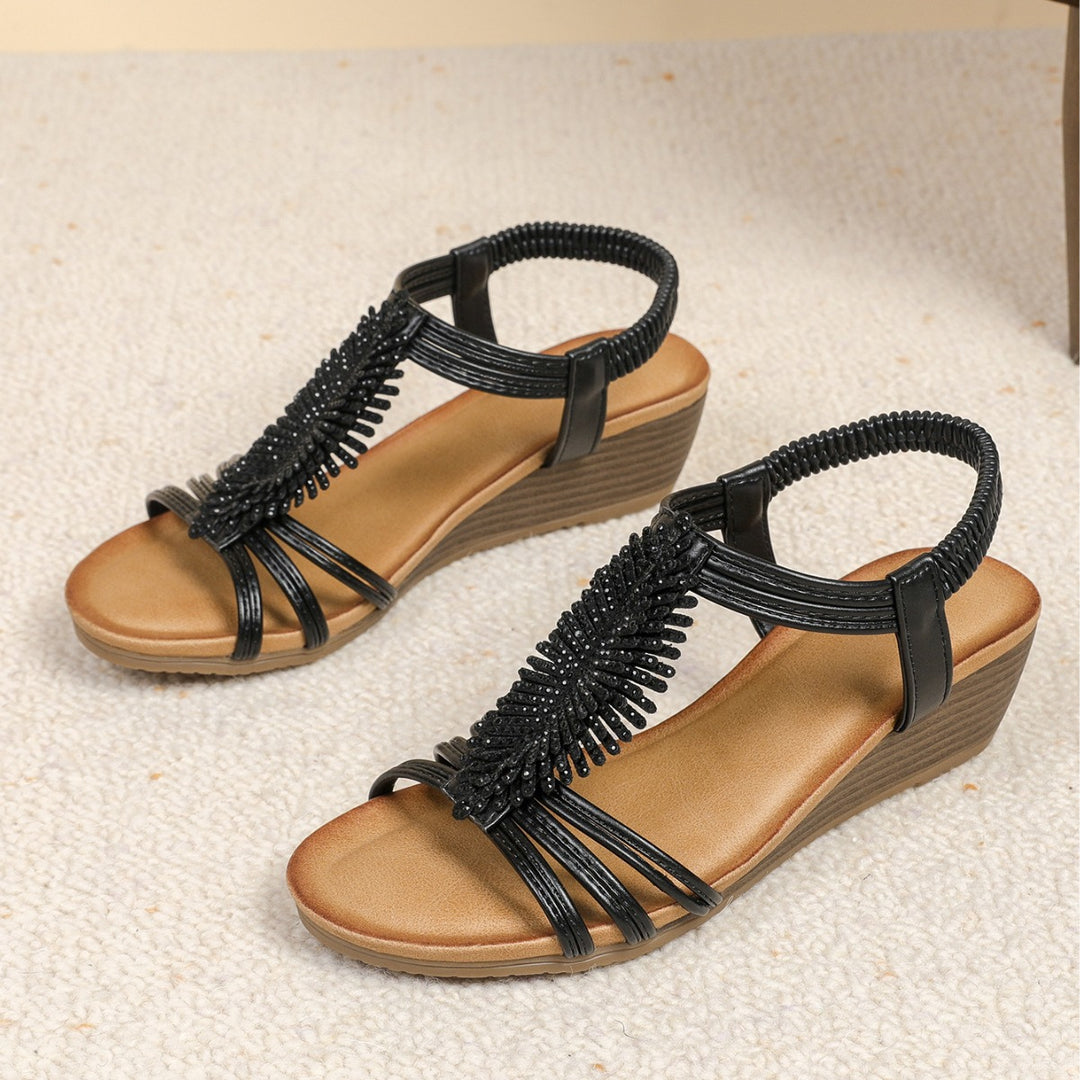 Damer Elegante Wedge-Sandaler med raffinerede smykker detaljer Stilla