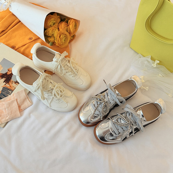 Femme Fashion Sneakers med perle-detaljer Stilla