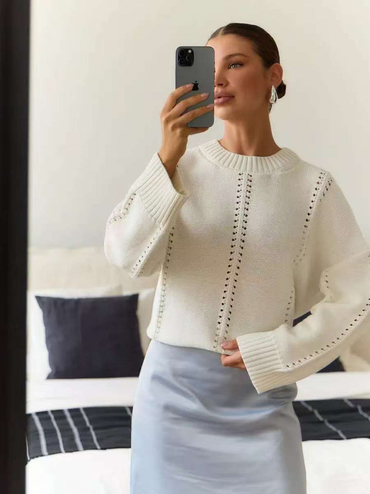 Kvindernes afslappede strikkede sweater med luftig struktur Stilla
