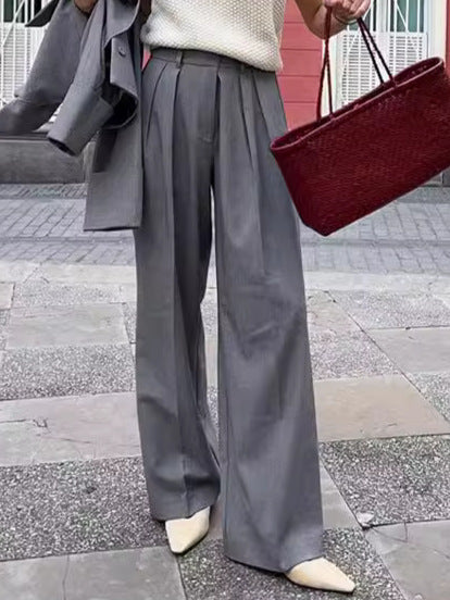Dame vidde høj talje bukser lavet af fint stof med elegante folder Stilla