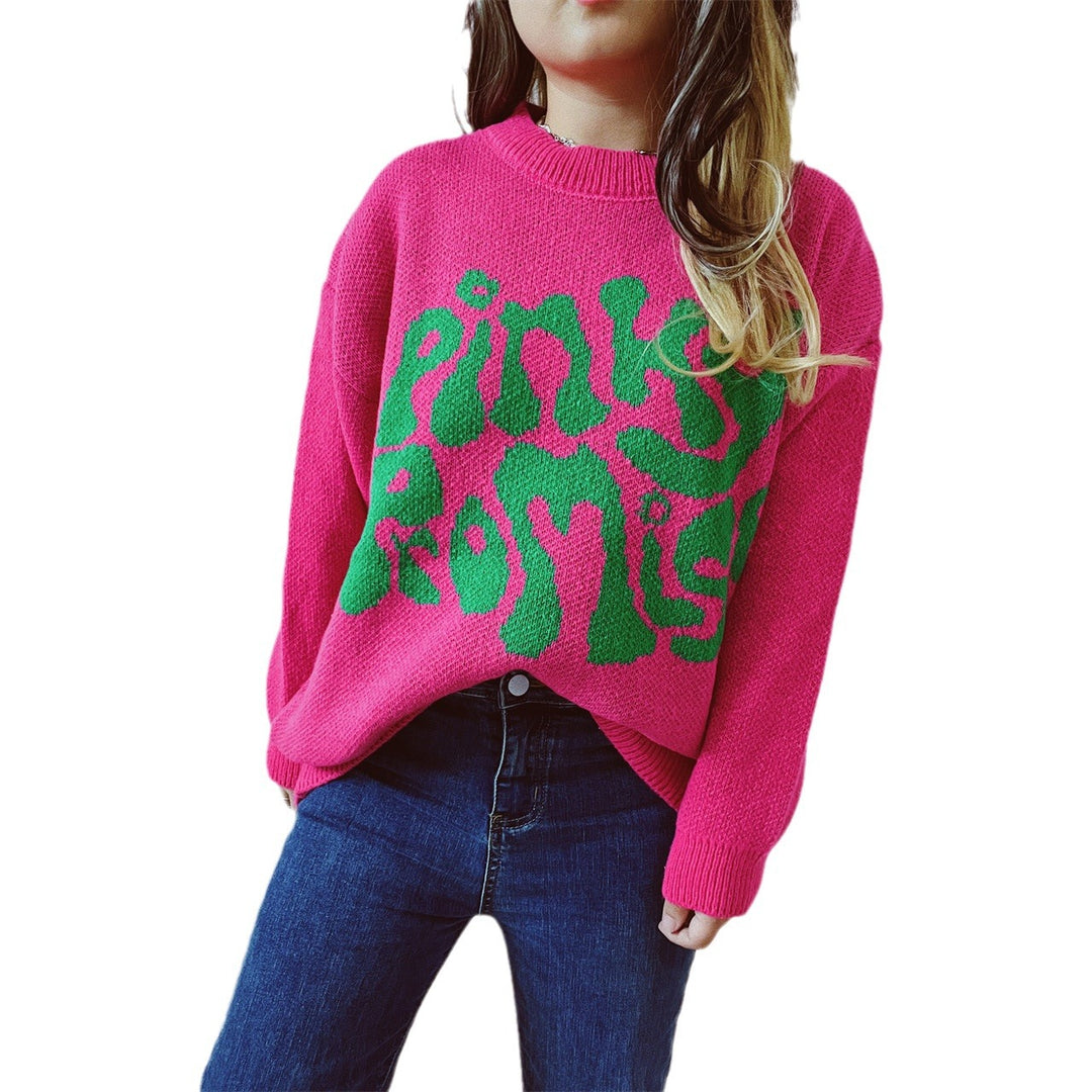 Dames casual sweater med unikt tekstdesign Stilla