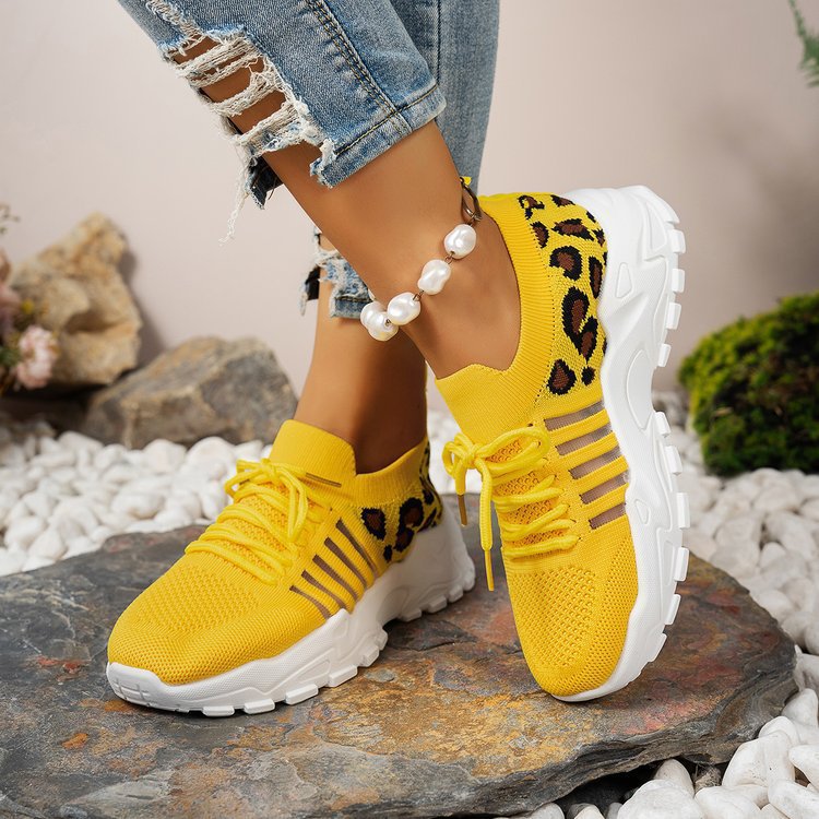 Dame Sporty Sneakers med fashionable dyremønster og åndbart overdel Stilla