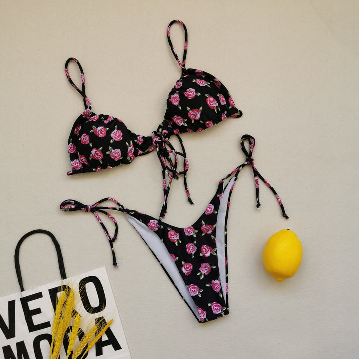 Damer triangel-bikini med justerbare bindebånd Skovae