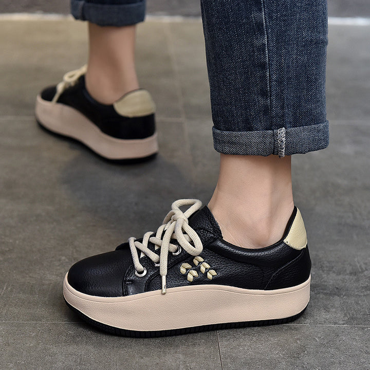 Dame sportliche sneakers med skridsikker plateau sål og åndbart overmateriale Stilla