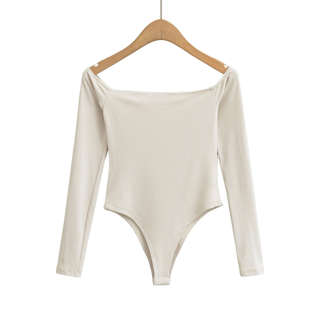Dame Langærmet Bodysuit med flot Off-Shoulder Design og figursyet snit Stilla