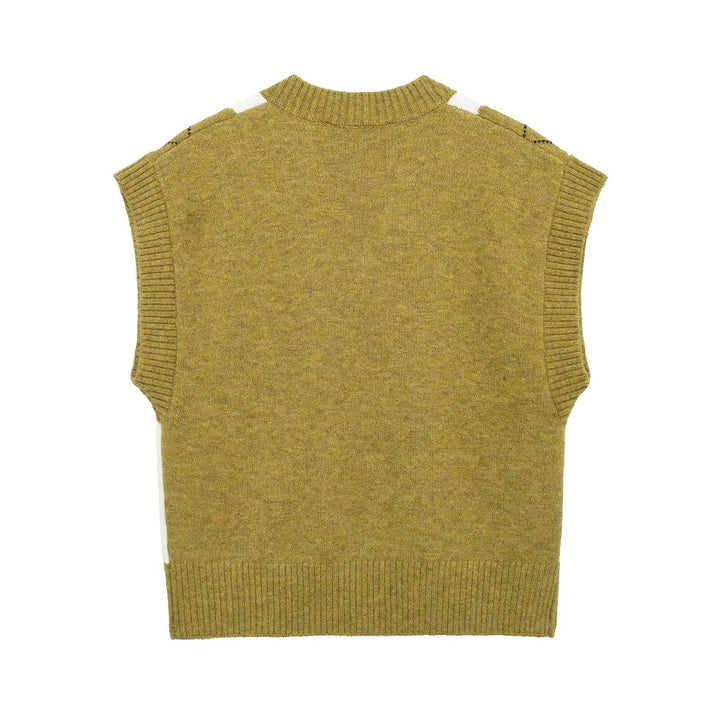 Dame Argyle Strik Ærmeløs Sweater Vest Stilla