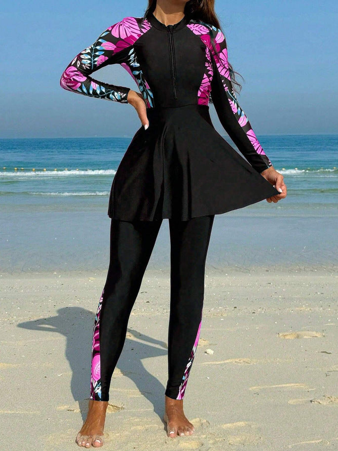 Dame Longsleeve Rashguard med Skirt Skovae