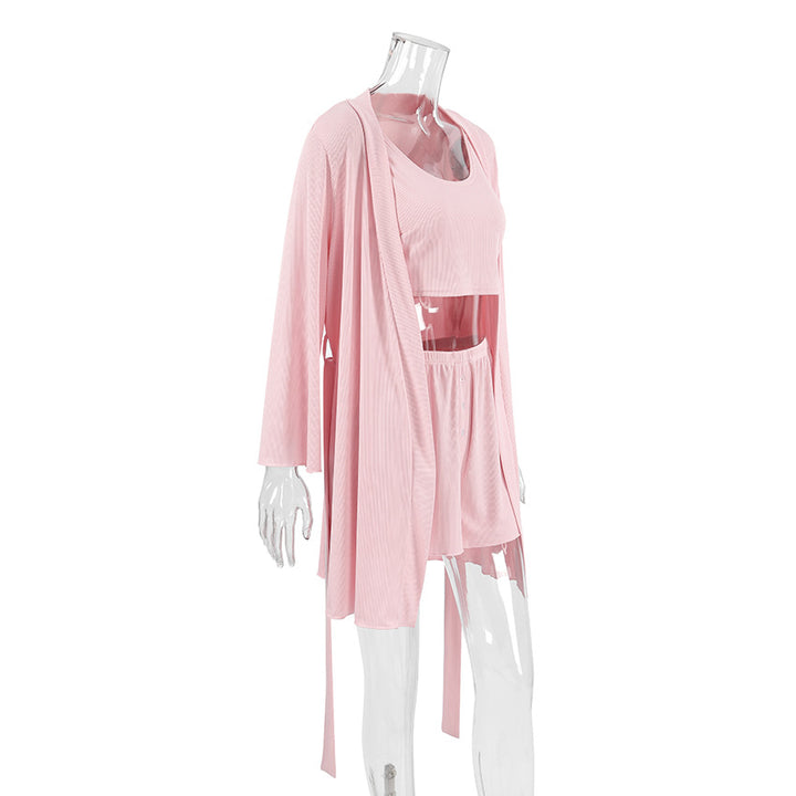Dame Lounge-sæt med cropped top og afslappede shorts Stilla