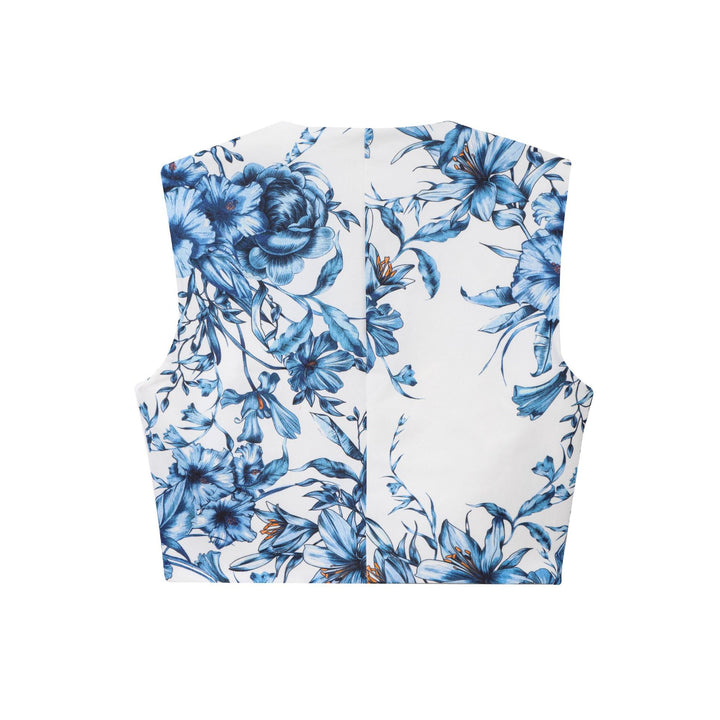 Dame Floral Print A-linje Midi Nederdel Stilla
