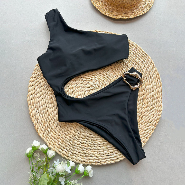 Dame Einseitig Bikini med dekorativ ring Stilla