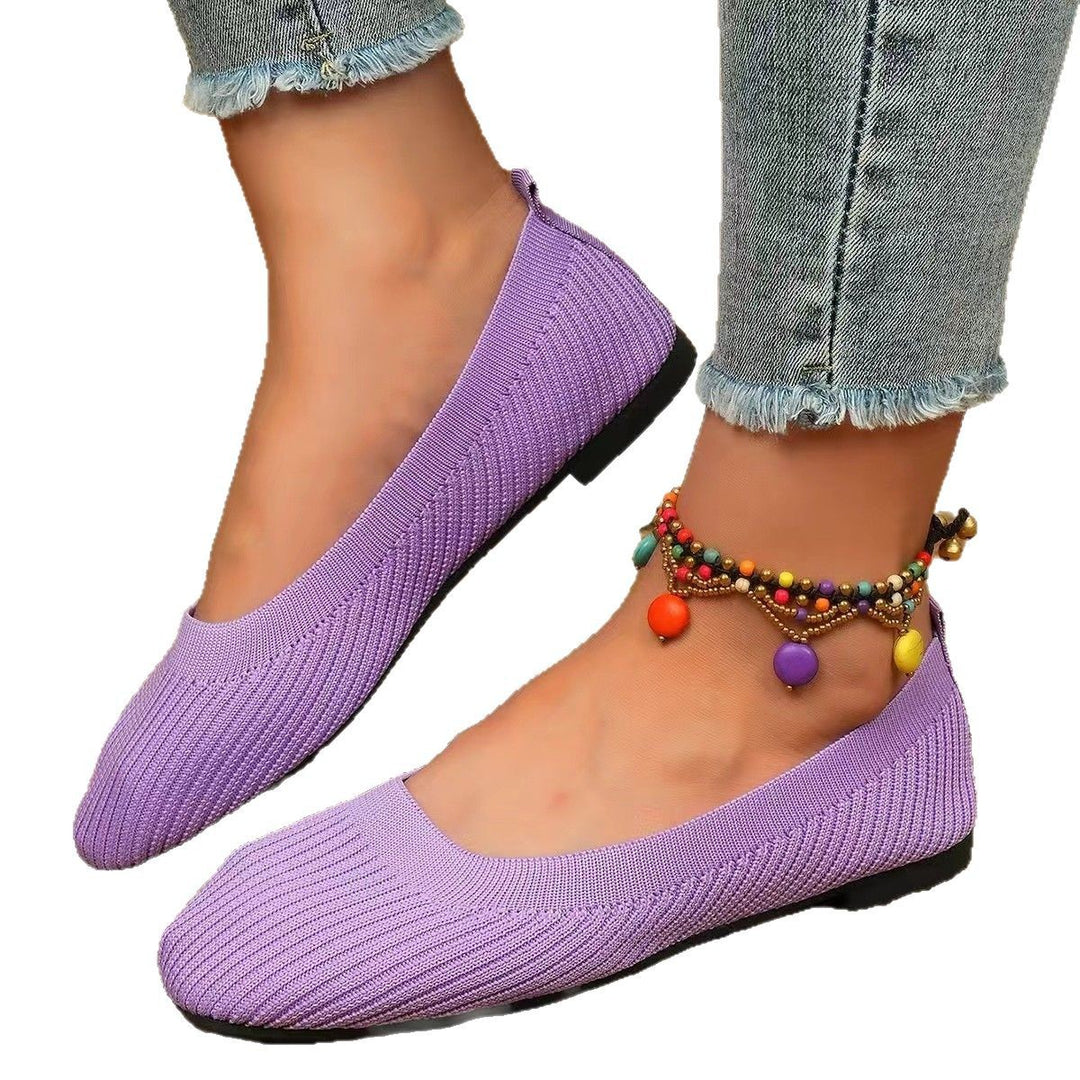 Dame behagelige Slip-On Ballerinaer lavet af elastisk strikmateriale Stilla