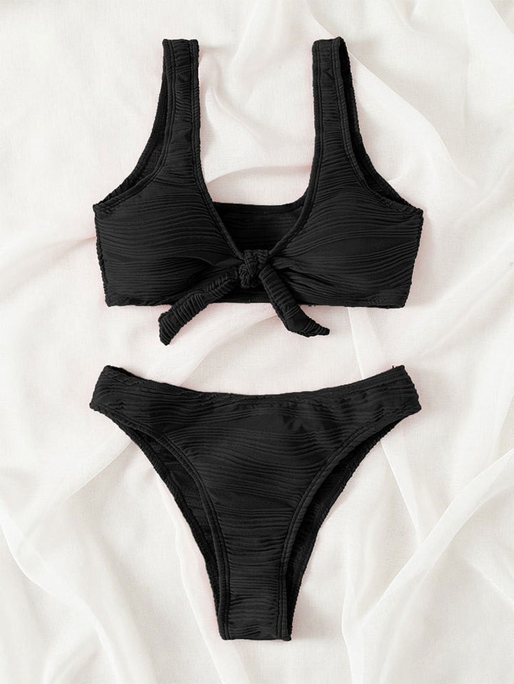 Dame trekant bikini med knapbar top Skovae