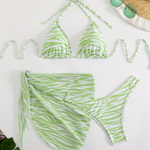 Dame Triangel-Bikini Sæt med moderne Indpakning Tunika Skovae