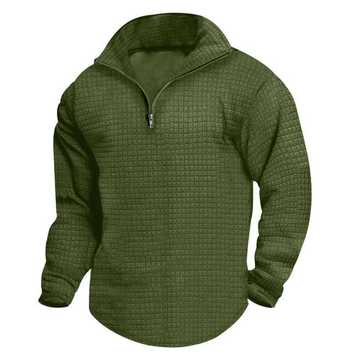 Herre fleece-trøje med ståkrave og struktureret design Stilla