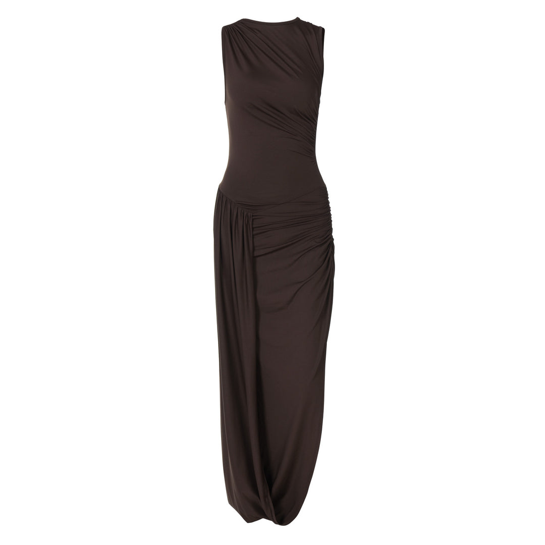 Dame Maxi Kjole med asymmetrisk snit og raffinerede draperinger Stilla
