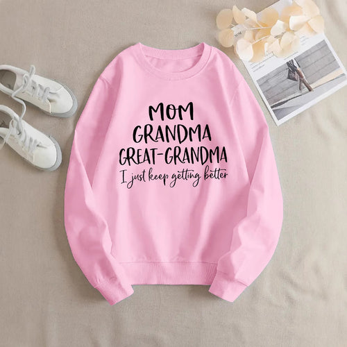 Kvinders sweatshirt med kreativ familieprint og komfortabel pasform Stilla