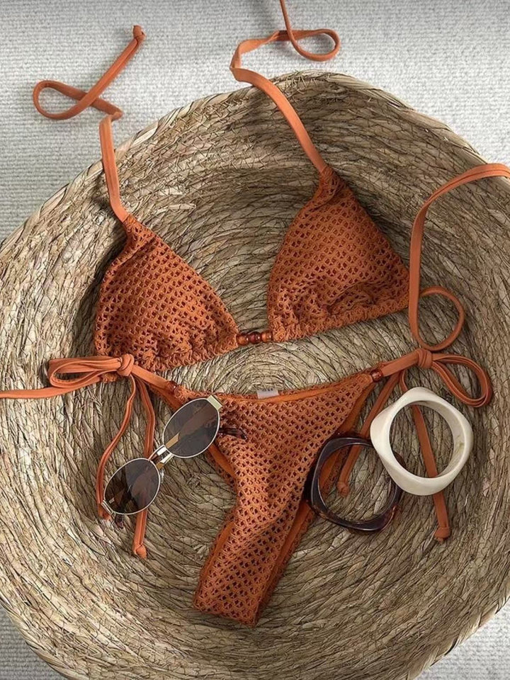 Dame net-bikini med justerbare stropper Skovae