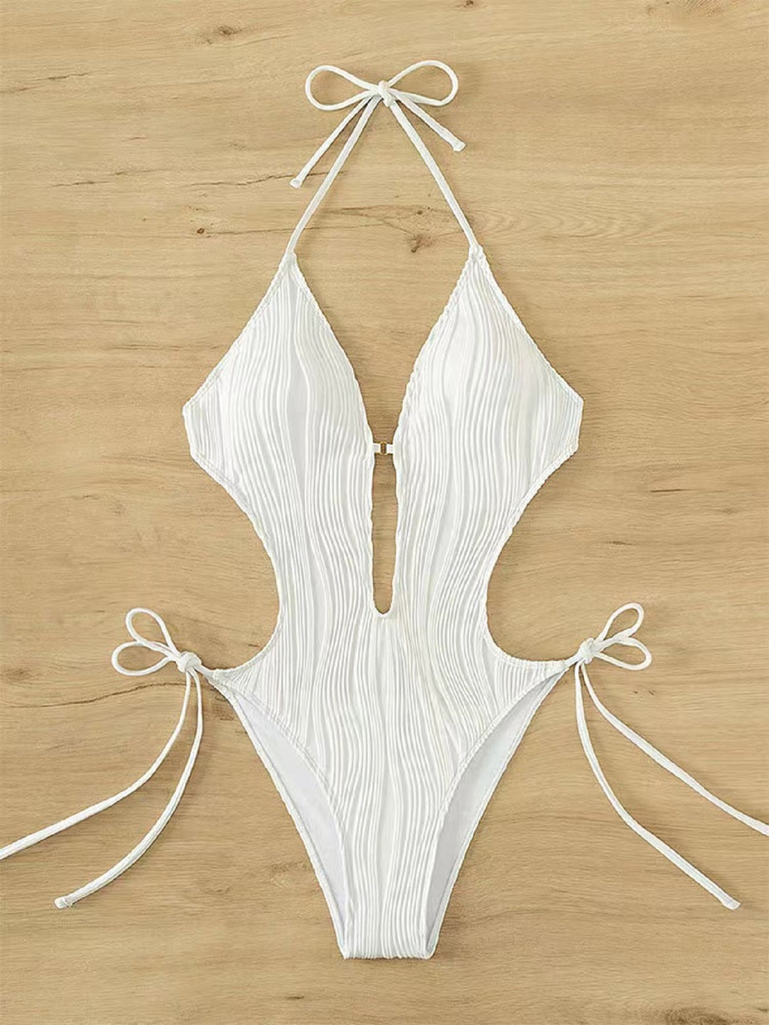 Dame Højskåret Ribbet Cut-Out Badedragt Stilla