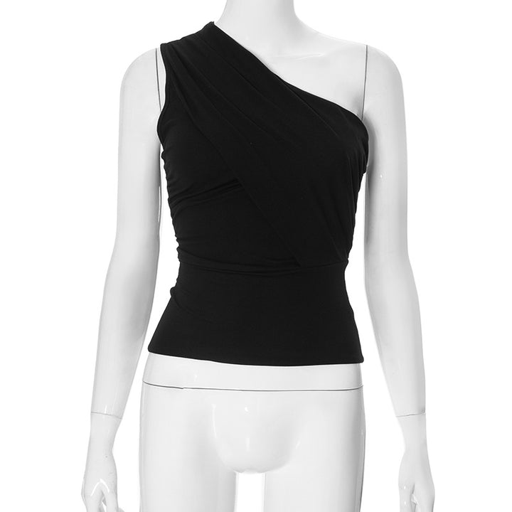 Femme Draperet En-Skulder-Top Stilla