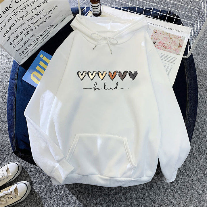 Kvinders hoodie med kreativ hjerte design Skovae