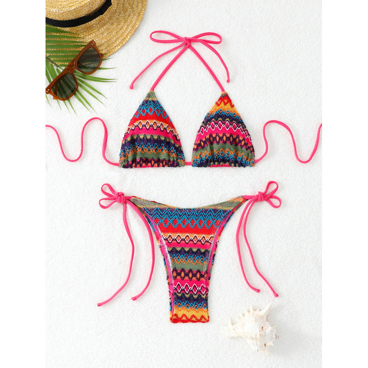Dame Triangel-Bikini i Boho-stil med legende bindebånd Stilla