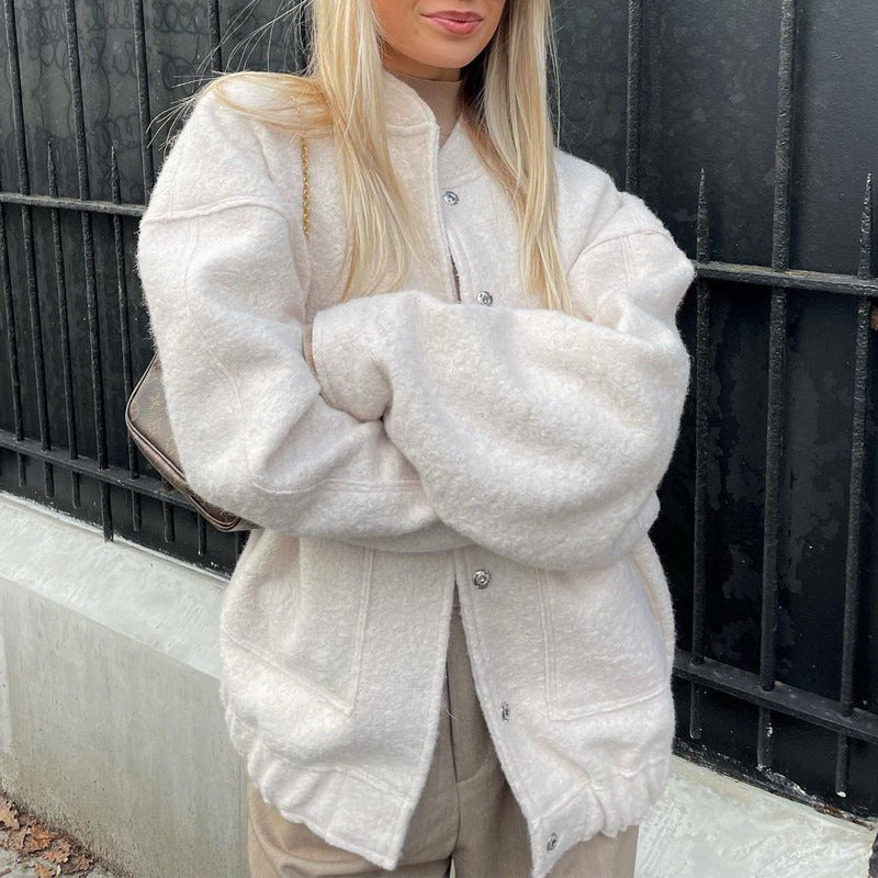 Dame Krammende Oversized-Jakke i Boxy-snit Stilla