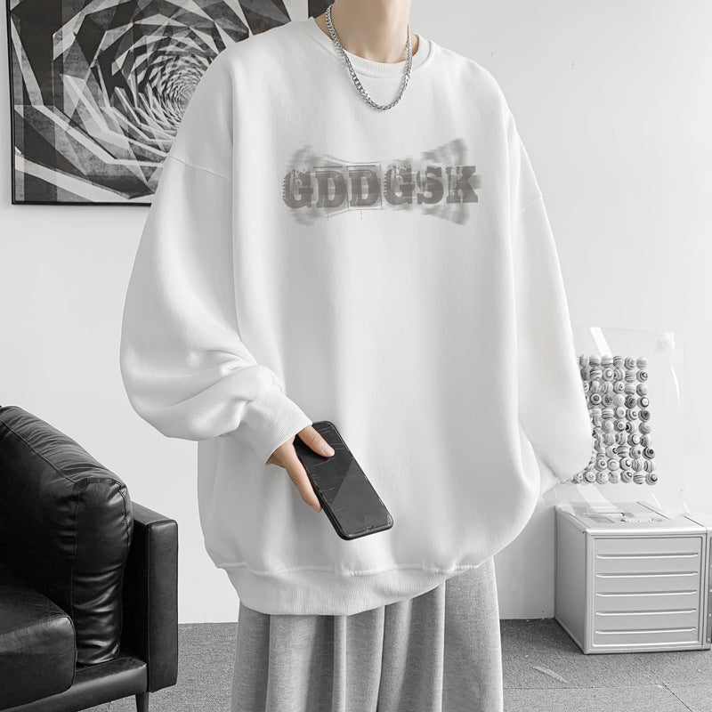 Herre afslappet oversized sweatshirt med kreativt grafisk design Stilla 1749722358