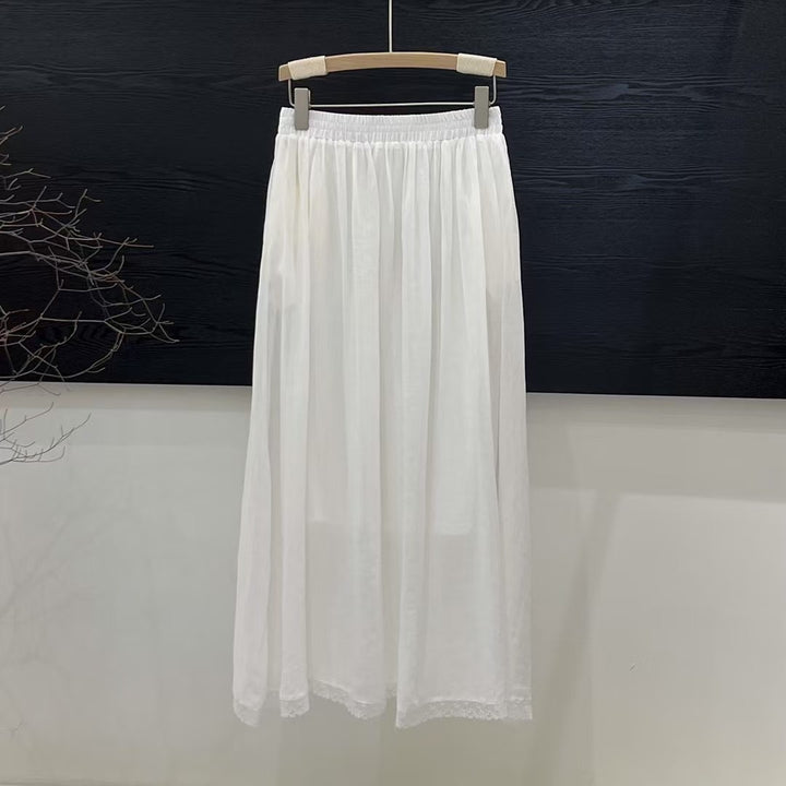 Femme A-linje Maxi-nederdel med blondekant Stilla