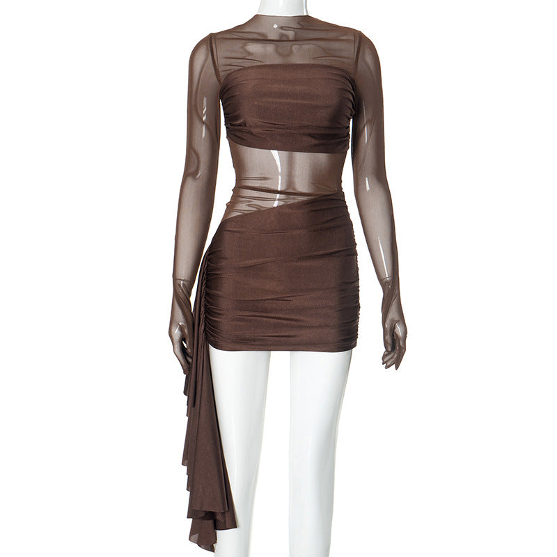 Femme Gennemsigtig Lagdelt Bodycon Kjole Stilla