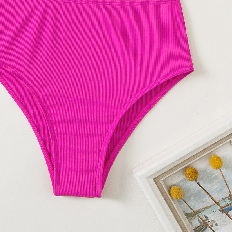 Dame asymmetrisk bikini-sæt med høj talje Stilla