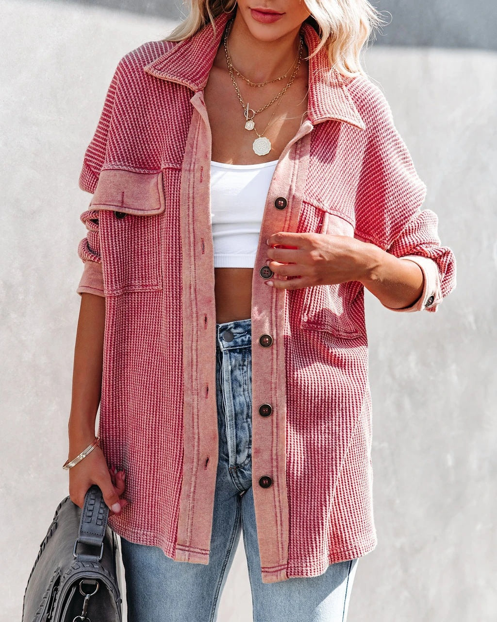 Dame Oversized Skjortejakke Stilla