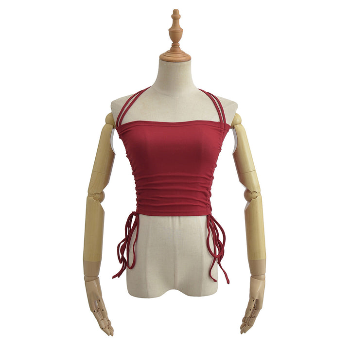 Dame Crop-Top med rynket design og justerbare stropper Stilla