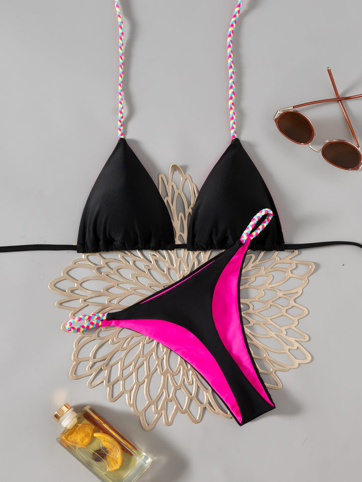 Dame Triangel-Bikini med farverige accenter Skovae
