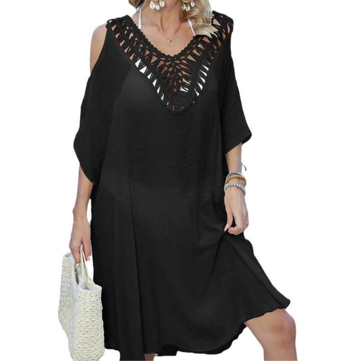 Femme Elegante Kold Skulder Strand Overwurf Kjole Stilla