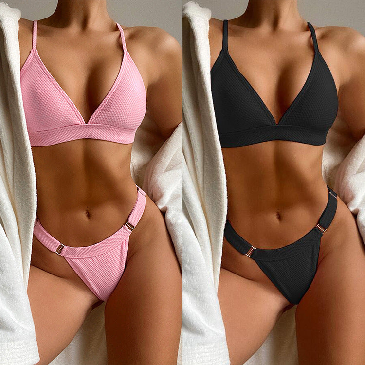 Dame Triangle Bikini-Sæt med luksuriøse bånddetaljer Skovae