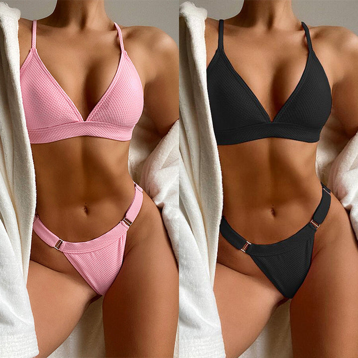 Dame Triangle Bikini-Sæt med luksuriøse bånddetaljer Skovae