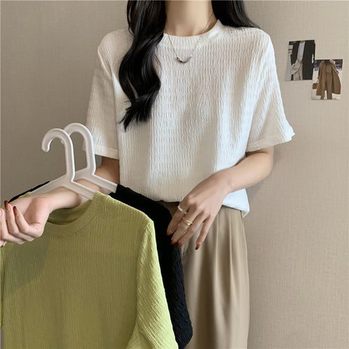 Femme Tekstureret Kortærmet T-shirt Stilla