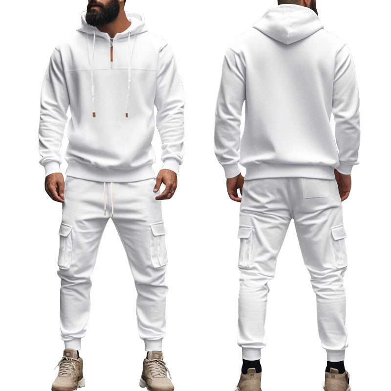 Herrer sporty hoodie og cargo-træningsbukser sæt Stilla
