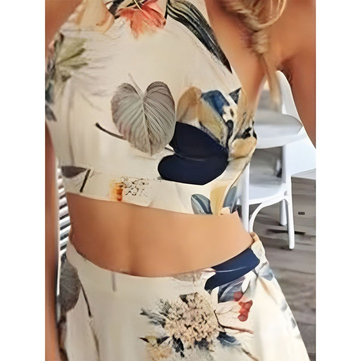 Femme Floral Print To-delt Sæt Stilla