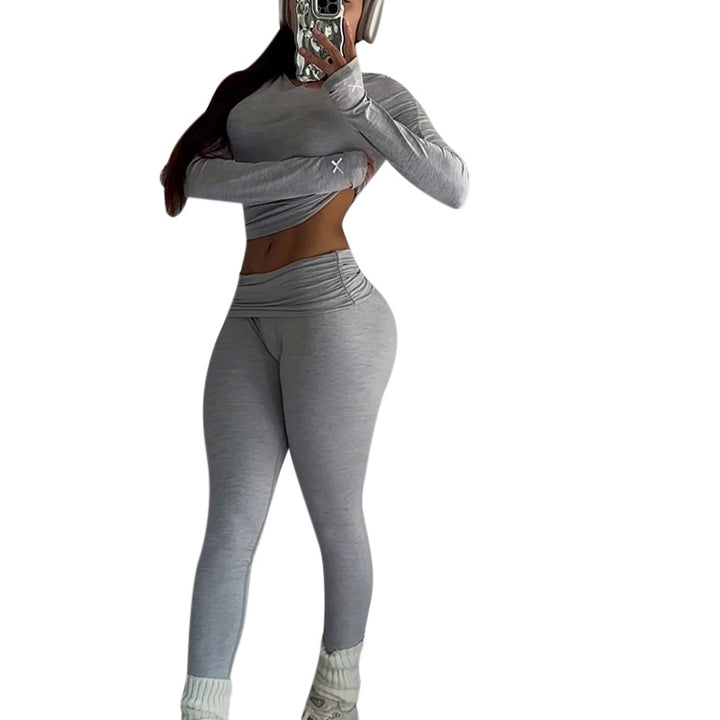 Dame Sportigt sæt bestående af langærmet overdel og leggings Skovae
