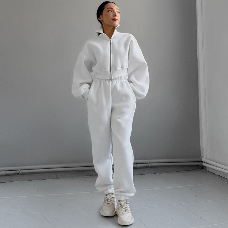 Dame Sporty Lounge-sæt med cropped top og elastiske bukser Stilla
