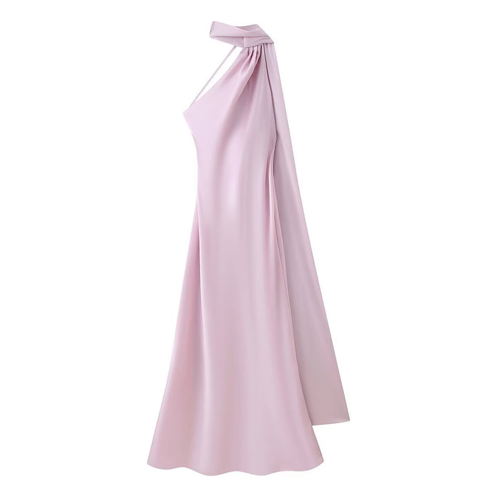 Damernes maxikjole med elegant halterneck og flydende snit Skovae