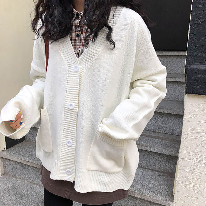 kvinders afslappede strikket cardigan med dekorative knapdetaljer og oversized pasform Stilla
