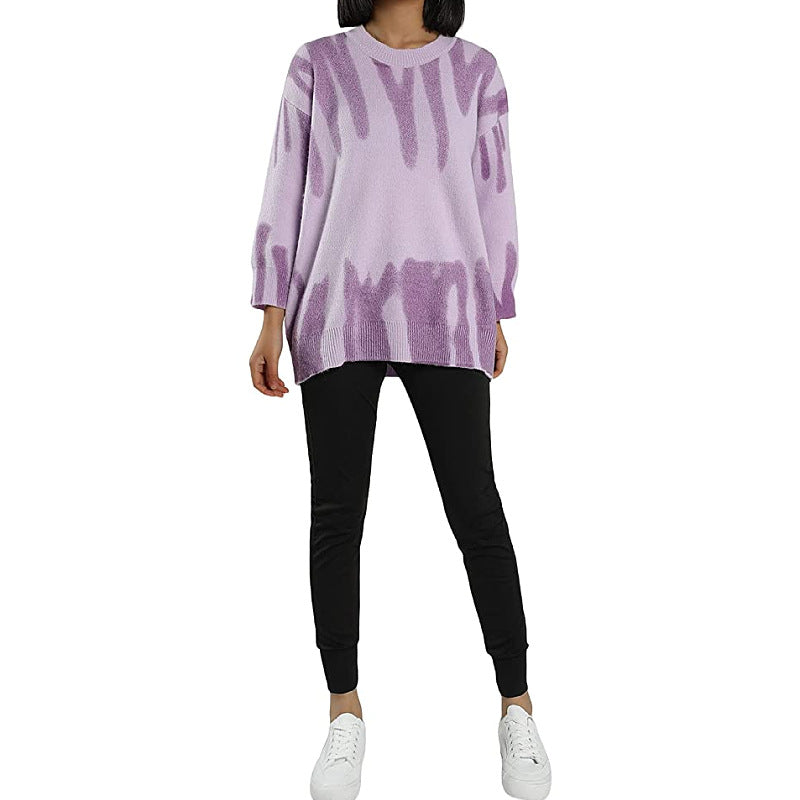 Kvinders store løse sweater i moderne gradientfarve Stilla