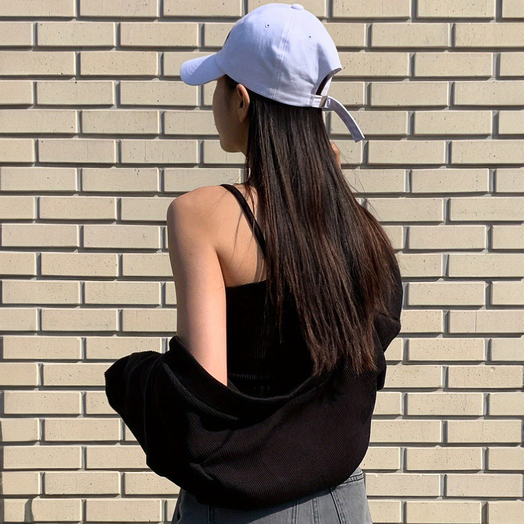 Dame Crop-top i blødt ribmateriale med justerbare spaghetti-stropper Stilla